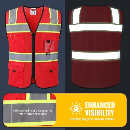 JKSafety Safety Vest for Men Women Hi Vis Relfective Vest - Image 3