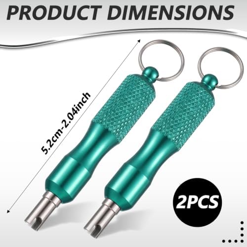 2 PCS Valve Core Removal Tool Keychain Stainless Steel Tire Valve Stem Tool - Image 2