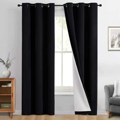 Yakamok Black 100% Blackout Curtains 84 Inches Long by Yakamok