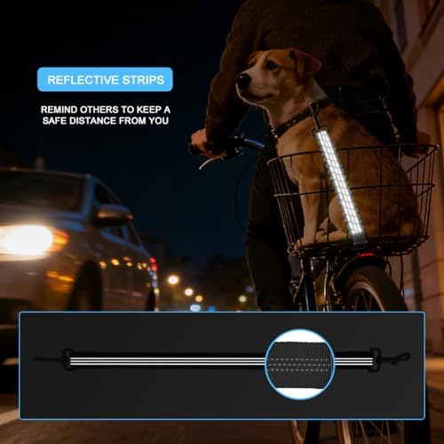 Dog Seat Belt for Bike Basket, Shock Absorbing Lead Bicycle Safety Leash - Image 5