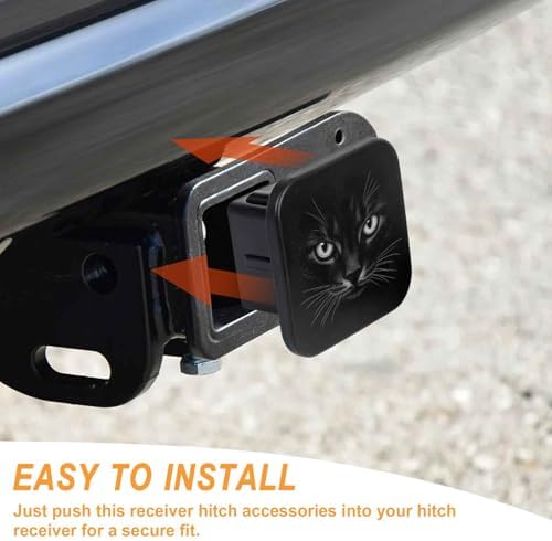 2 Inch Black Cat Trailer Hitch Cover Rubber Receiver Tube Plug Cap, Tow Hitch - Image 4