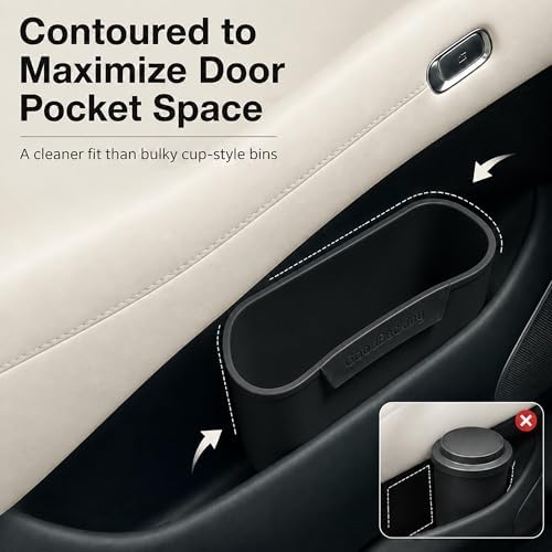 2-Pack Black Silicone Car Trash Cans - Image 4