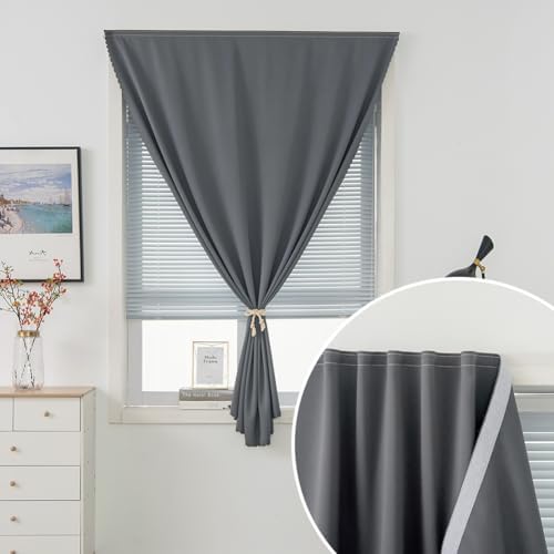 Portable Light Blocking Curtains Self Stick Design Removable Adhesive Window - Image 5