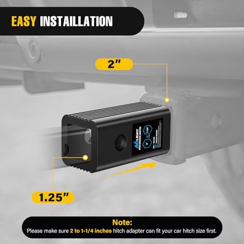 Nilight 2" to 1-1/4" Hitch Receiver Adapter Aluminum Towing Extender | Sleeve - Image 5