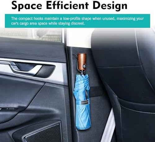 2 PCS Car Umbrella Holder Hooks, Self-Adhesive No Drilling Storage Organizer - Image 6