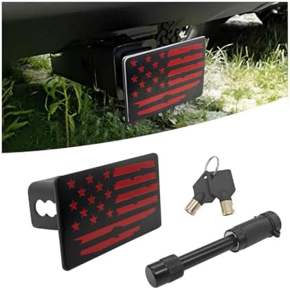 AUCELI American Flag Metal Car Trailer Hitch Cover, Heavy Auto Tow Plug by AUCELI