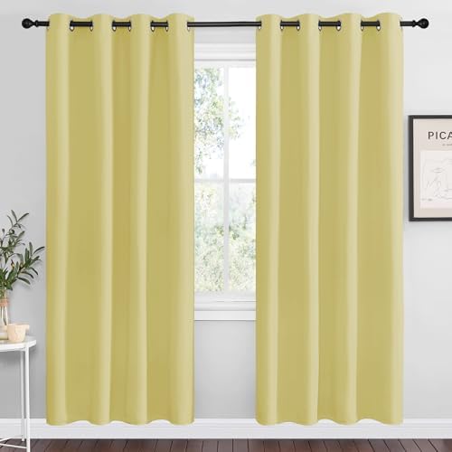 NICETOWN Paler Yellow Blackout Curtains 78" Long by NICETOWN