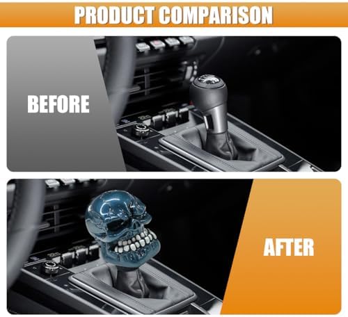 Skull Car Gear Shift Knob, Resin Shifter Lever Handle - Image 4
