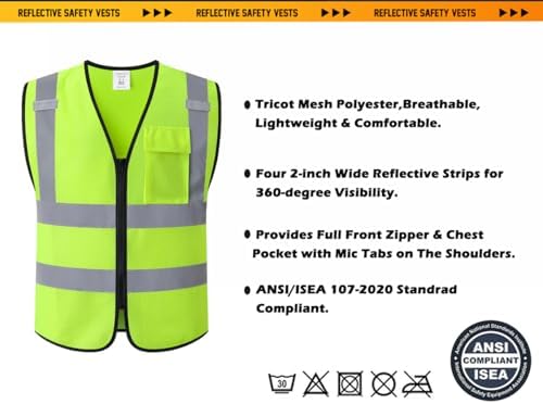 Hi Vis Reflective Safety Vest for Men Women - Image 4