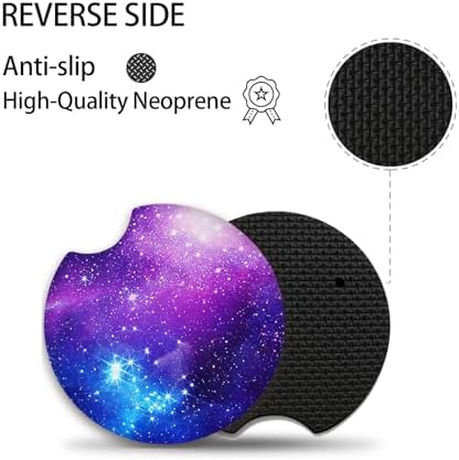 2pcs Nebula Pattern Car Cup Holder Coasters, Absorbent Drinks Coaster Mat - Image 3