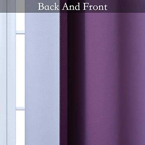 SimpleHome Ombre Purple to Grey White Curtains - Image 6