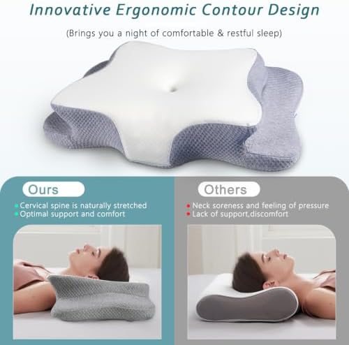 CHxxy Cervical Neck Pillow for Pain Relief Sleeping, Memory Foam Pillows - Image 4