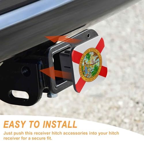 Florida State Flag Tow Hitch Covers Heavy Duty Rubber Trailer Hitch Cover 2" - Image 4