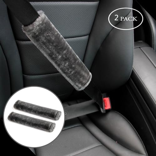 Amooca 2-Pack Soft Furry Universal Seatbelt Cover Car Shoulder Pad - Image 6