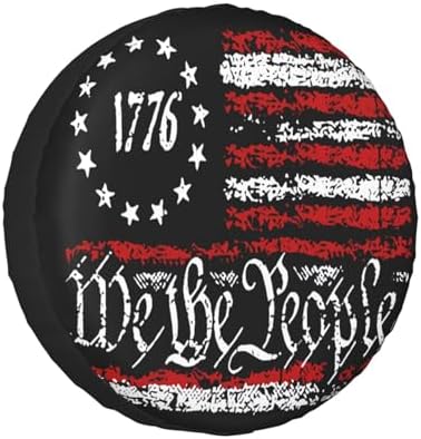 Vintage America American Flag Weatherproof Spare Tire Cover by Unknown