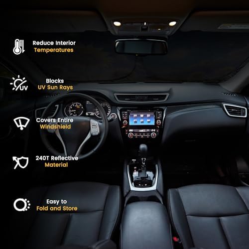 Windshield Sun Shade, Reflective Car Sunshade Blocks Heat, 57 x 31.5 in - Image 6
