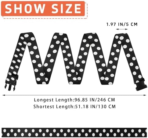 Black Polka Dots Luggage Straps - Image 3