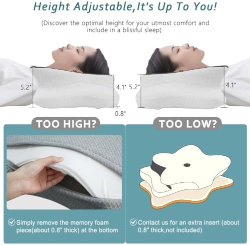 CHxxy Cervical Neck Pillow for Pain Relief Sleeping, Memory Foam Pillows - Image 3