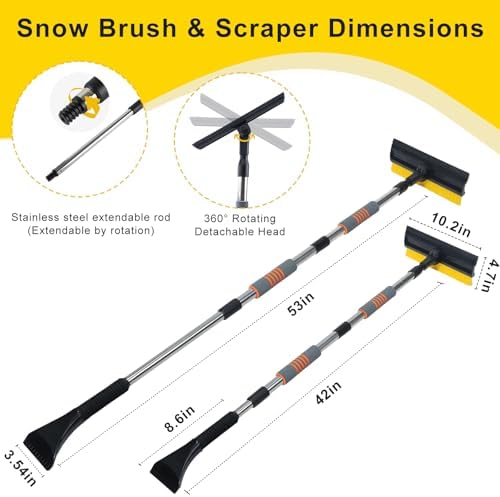 Homilifibra 53" Extendable Retractable Snow Brush & Ice Scraper - Image 4