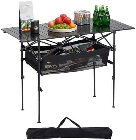VEVOR Folding Camping Table, Portable Roll Up Side Tables, Lightweight Aluminum by VEVOR