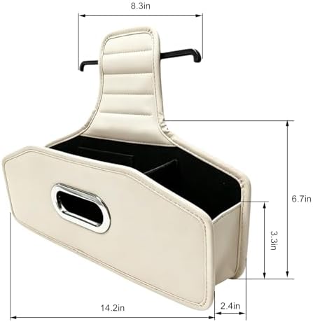 Backseat Seat Car Organizer, Tissue Box & Hooks, Adjustable Vehicle Seat - Image 2
