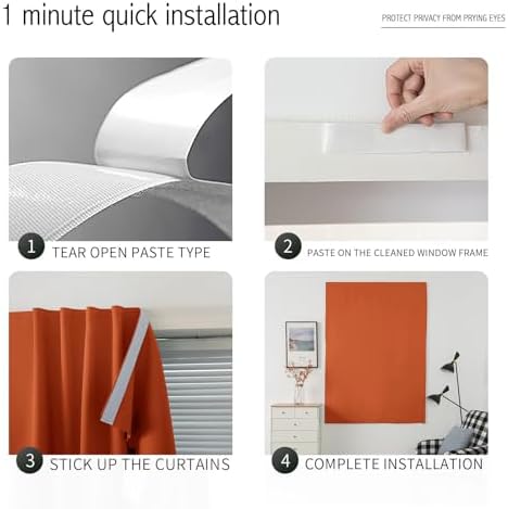 Self Adhesive Curtains Portable Blackout Curtain Simple and Easy to Install - Image 3