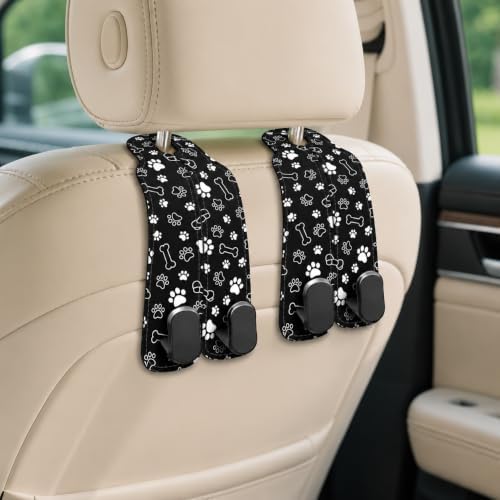 Cute Black Paw Car Seat Back Storage Headrest Hooks by Unknown