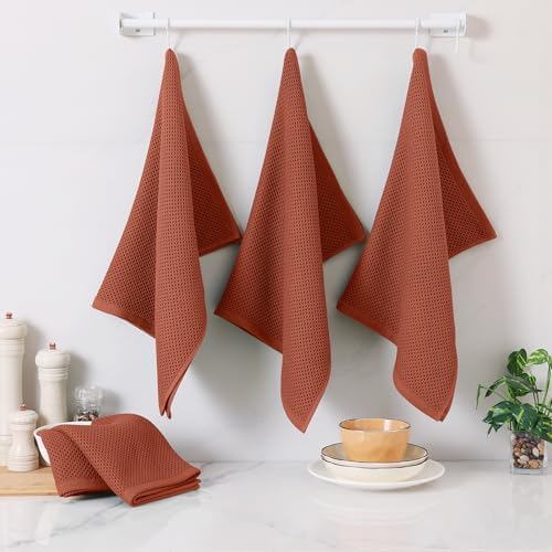 Homaxy 100% Cotton Oversized Waffle Weave Kitchen Towels 4-Pack - Image 6