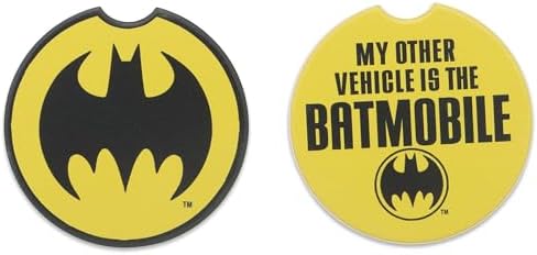 DC Comics Batman and Batmobile Logo Ceramic Car Coasters - Image 2