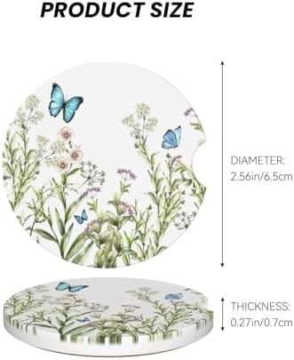 Flower Butterfly Car Cup Holder Coaster 2 Pack - Image 4