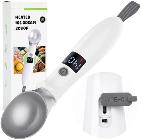 GVODE Heated Ice Cream Scoop, Rechargeable Electric Scooper, LED Display by GVODE