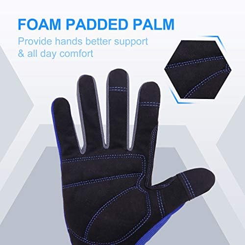 HANDLANDY Work Gloves for Men & Women, Utility Mechanic Working Gloves Touch - Image 4
