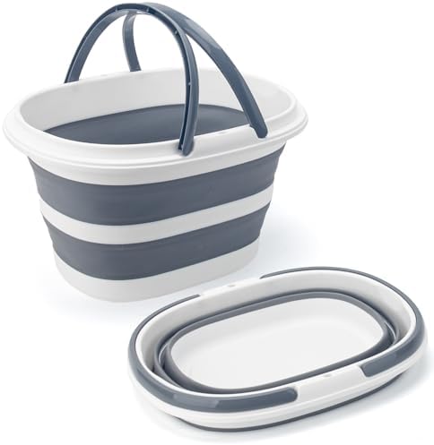 Collapsible Water Bucket with Handle, 10L Foldable Plastic Bucket by KeFanta