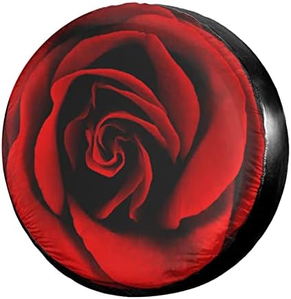 KiuLoam Vibrant Red Rose Flower Spare Tire Cover Polyester Universal Sunscreen by KiuLoam