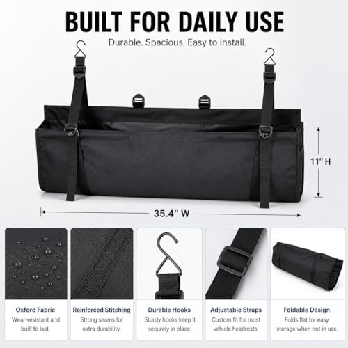 Car Trunk Organizer, Backseat Hanging Cargo Storage Bag - Image 3
