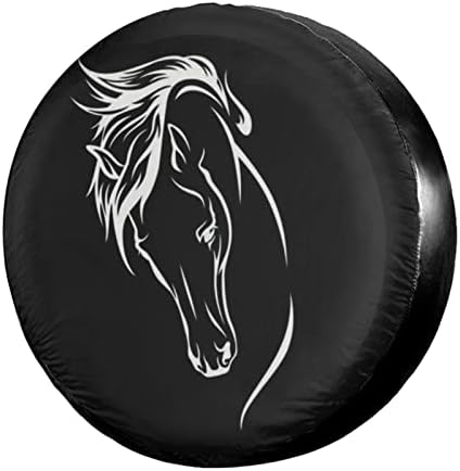 Horse Head Spare Tire Cover Dust-Proof Wheel Tire Cover Fit Trailer, SUV and by Foruidea