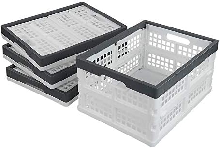 Teyyvn 4-Pack Collapsible Milk Crates, 15L Plastic Stackable Storage Bins - Image 7
