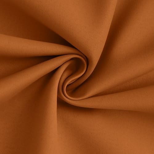 Yakamok Burnt Orange 100% Blackout Curtains 63 Inches Long 50" Wide 2 PCS - Image 3
