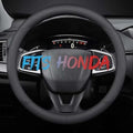Leather Car Steering Wheel Cover, Breathable Laser-Perforated, Pure Black by TRROCC
