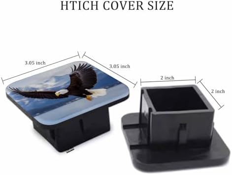 Bald Eagle Hitch Cover Winter American Eagle River Snow Mountain Rubber Trailer - Image 2