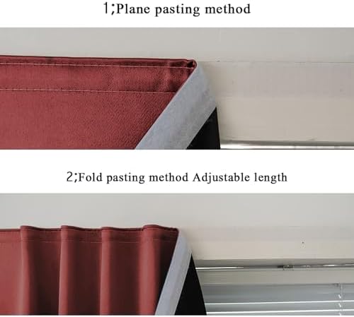 AJAZZ 100% Blackout Self Adhesive Curtains Small Window Short Temporary Black - Image 5