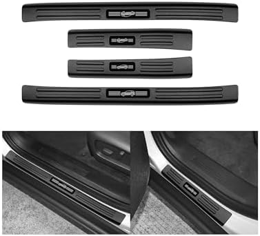 4PCS Door Sill Protector for Chevy Equinox 2025 2026 Accessories Matte Black by YOJOJOCO
