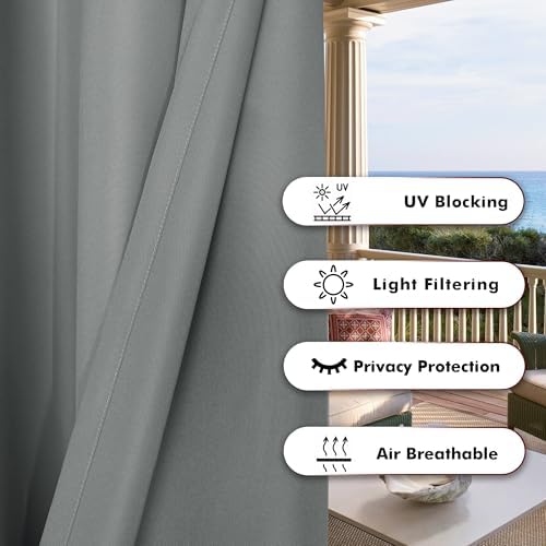 BONZER Outdoor Curtains for Patio Waterproof Thick Privacy - Image 4