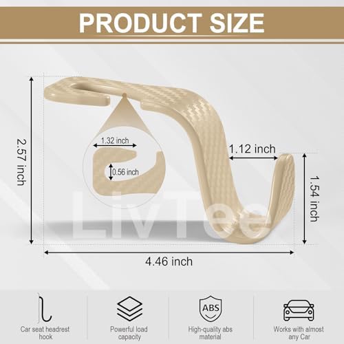 LivTee Car Purse Hook, Headrest Hook - Image 3