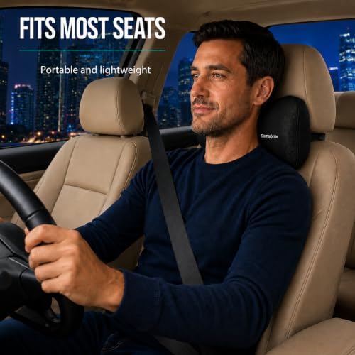 SAMSONITE Car Neck Pillow – Memory Foam Car Seat Headrest Cushion, Ergonomic - Image 2