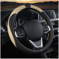 BESULEN 15 Inch Steering Wheel Cover Soft Leather Protector Black/Beige by BESULEN