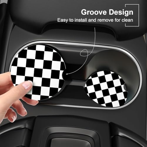 Ceramic Car Coasters – Absorbent Car Cup Holder Coaster Set - Image 2