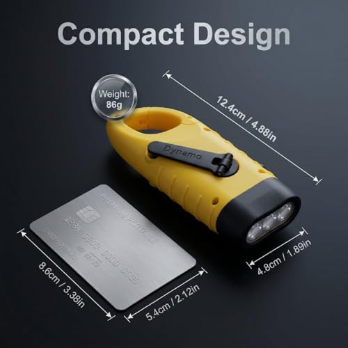 2Pcs Hand Crank Solar Powered Flashlight, Emergency Rechargeable - Image 6