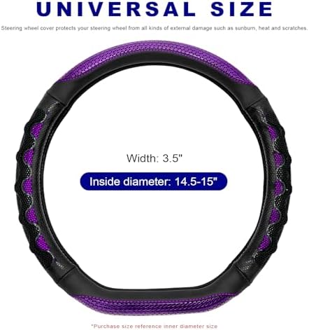 D-Shaped Steering Wheel Cover, Leather Car Wheel Protector - Image 2