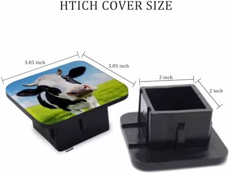 Cow Receiver Hitch Cover, Cute Farm Cattle Cow Milk Green Meadow Towing Hitch - Image 2